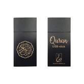 Zwarte USB stick met 10 reciteurs voor het lezen van de Quran